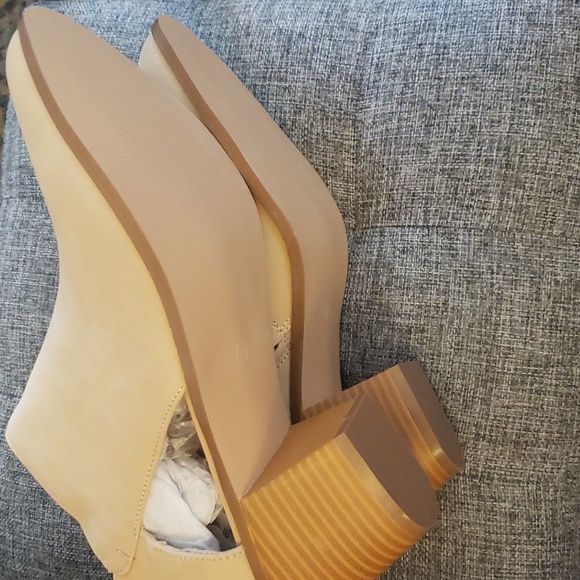 Coutgo Cut Out Chunky Block Heel Faux Suede Side Zipper Ankle Boots Tan Size 10 - Picture 8 of 10